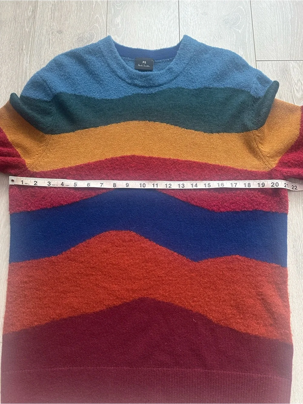 Paul Smith Men’s Sweater Colorful Striped Crewneck Long Sleeve Wool Blend Sz L